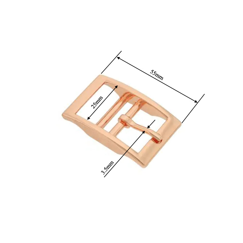 25mm Double Bar Collar Buckle - Rose Gold
