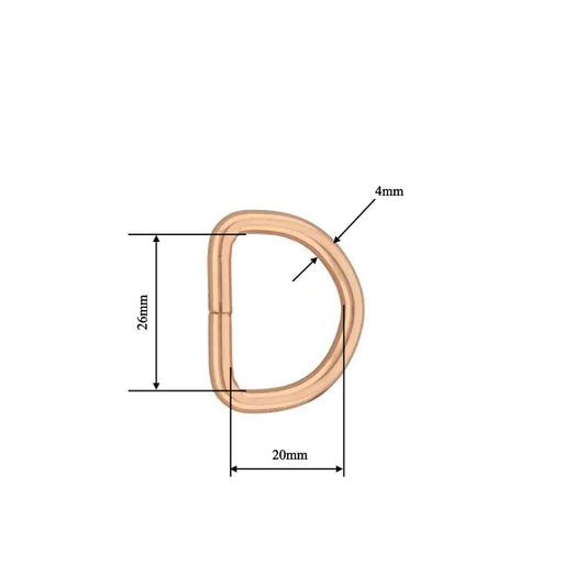 26mm D Ring - Rose Gold